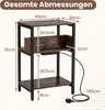 COSTWAY stolik pomocniczy ze stacją ładującą, 3-poziomowy Podgląd zdjęcia produktu 3