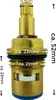 A close-up, detailed view of a brass valve cartridge with measurement indicators. Produktbild-Vorschau