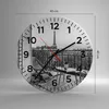 Wanduhr - Rund - Glasuhr - Schwarzweiß Paris Balkon - Produktbild-Vorschau 3