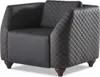 Sitzmöbel 3-Sitzer Sessel Couchtisch Schwarz Braun Leder Produktbild-Vorschau 1