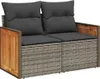 9-tlg. Garten-Sofagarnitur mit Kissen Grau Poly Rattan Produktbild-Vorschau 6