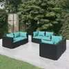 vidaXL 6-dielna záhradná obývacia súprava s vankúšmi Poly Náhľad obrázku produktu 2