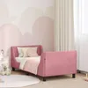 vidaXL Kinderbettgestell mit Kopfteil Rosa 80 x 160 cm Samt Produktbild-Vorschau 2
