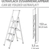 A product image showing an open and folded ladder with dimensions. Náhled obrázku produktu