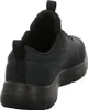 A rear view of a black Skechers sneaker. Voir les images du produit