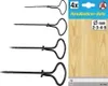 A set of four hand drills is displayed against a white and wood-grain background, with packaging information visible. Produktbild-Vorschau