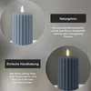 LED Wachskerze Flamme Stripe Batterie Timer blau 15x7,5cm Produktbild-Vorschau 15