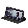 A black flip case for a smartphone is shown open, displaying the phone's screen which shows a movie poster titled 'THE INSPECTOR'. Produktbild-Vorschau