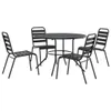 vidaXL Gartenstuhl-Set 5-tlg. Stapelbar Pulverbeschichteter Produktbild-Vorschau 1