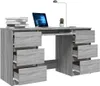 vidaXL Písací stôl Grey Sonoma 140x50x77 cm odvodený Náhľad obrázku produktu 6