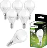 A collage of LED light bulbs and their packaging. Náhled obrázku produktu