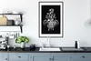 MuchoWow® Gerahmtes Poster Elefant mit Blumen vor schwarzem Produktbild-Vorschau 4