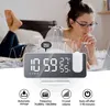 Projektionswecker mit FM-Radio, 7,5 Zoll Spiegeldisplay, USB-Ladegerät, Weiß Productafbeelding-voorbeeld
