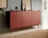Kommode Lumo 144 cm Dreitürig in Ceramic Rot mit Produktbild-Vorschau 3