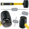COM-FOUR® 2x Gummihammer mit Fiberglasschaft 560 g - GFK Produktbild-Vorschau 6