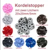 10 Kordelstopper mit zwei Löchern 20x20mm, Durchzug 5mm - Produktbild-Vorschau 2