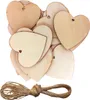 Kurtzy 50-er Pack Holzherzen mit 10m Jute Schnur - 10x10cm Produktbild-Vorschau 8