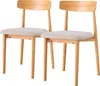 home24 Esszimmerstuhl - 2er-Set - Eiche Massiv / Webstoff Produktbild-Vorschau 1