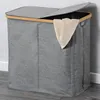 KESPER Wäschesammler grau – 54,5x33x50cm – -Bambusrahmen & Produktbild-Vorschau 9
