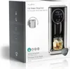 The image shows the product packaging for a hot water dispenser. The packaging has detailed information and graphics about the product, including an image of the dispenser itself with a cup of tea. Voir les images du produit