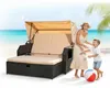 Mucola Fauteuil-cabine de plage en rotin Lit de bronzage Voir les images du produit 22