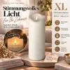 2er Set XL LED Echtwachskerzen 10 x 25 cm mit Timer, 3D Produktbild-Vorschau 3