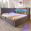 Polsterbett 140x200 cm Doppelbett mit LED-Beleuchtung, Produktbild-Vorschau 11