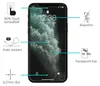 A smartphone screen protector is shown with various features highlighted by text and icons. Produktbild-Vorschau
