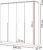 Kleiderschrank AURORA 4D KASCHMIR mit goldenen Chromgriffen Produktbild-Vorschau 7