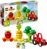 The image shows the packaging of a LEGO Duplo set, featuring a tractor and fruit/vegetable characters. Produktbild-Vorschau