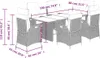 vidaXL 7-tlg. Garten-Essgruppe mit Kissen Schwarz Poly Produktbild-Vorschau 8