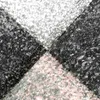 Wohnzimmer Teppich mit abstraktem Karomuster in grau rosa Produktbild-Vorschau 4