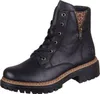 A single black boot with a leopard print accent and a zipper is shown against a white background. Voir les images du produit