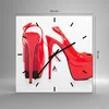 Wanduhr - Quadrat - Glasuhr - Ferse Schuhe Frauen Mode - Produktbild-Vorschau 3