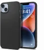 A black iPhone case is shown next to an iPhone displaying its lock screen. Produktbild-Vorschau