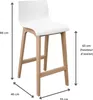 Lot de tabourets de bar en chêne 65cm TANNA Voir les images du produit 3