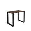 A product shot of a table with a brown top and black legs, isolated on a white background. Náhled obrázku produktu