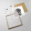 Gerahmtes Poster - Rahmen in heller Eiche - Tiger Monochrom Produktbild-Vorschau 4