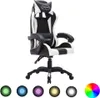 vidaXL Gaming-Stuhl mit RGB LED-Leuchten Weiß und Schwarz Produktbild-Vorschau 8