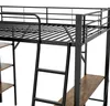 Łóżko piętrowe 90 x 200 cm z biurkiem i 3 dużymi półkami, Podgląd zdjęcia produktu 9