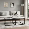 Table basse 2pcs carrée blanche en bois, table de salon, Voir les images du produit 2