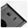 Tischsteckdose / Schreibtischsteckdose / Einbausteckdose / 2-fach / 1x USB A / 1x USB C / 1x HDMI / 1x RJ 45 Ethernet LAN / 1,5m Kabel / silber Anteprima dell’immagine prodotto