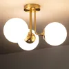 Deckenleuchte Metall und Glas Moonlight Brass 3 Strahler Produktbild-Vorschau 3