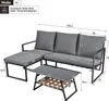 Flieks Gartenlounge-Set 4 Personen, Gartensofa mit Hocker & Produktbild-Vorschau 7
