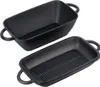 Two black cast iron loaf pans are shown against a white background. One pan is positioned above and slightly behind the other. Produktbild-Vorschau