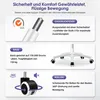 A diagram illustrating the features of an office chair, including its gas spring, base, and casters. Produktbild-Vorschau