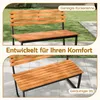 2-Sitzer-Gartenbank aus Akazienholz mit Metallgestell Produktbild-Vorschau 5
