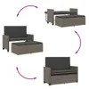 Gartenbank mit Kissen und Hocker Grau Poly Rattan Produktbild-Vorschau 7
