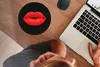 MuchoWow® Mauspad Mousepad Lippen - Rot - Schwarz 20x20 cm Produktbild-Vorschau 3
