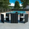 vidaXL 3-tlg. Bistro-Set mit Auflagen Poly Rattan Schwarz Produktbild-Vorschau 2